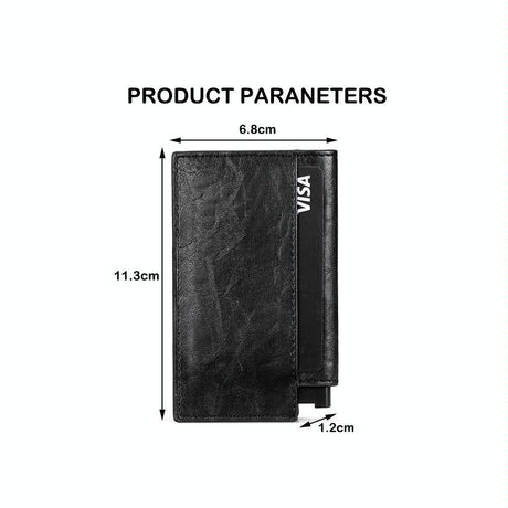 Pop-up Rfid Bifold Wallet with Card Holder - Carbon Fiber Black