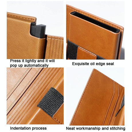 Pop-up Rfid Bifold Wallet with Card Holder - Carbon Fiber Black