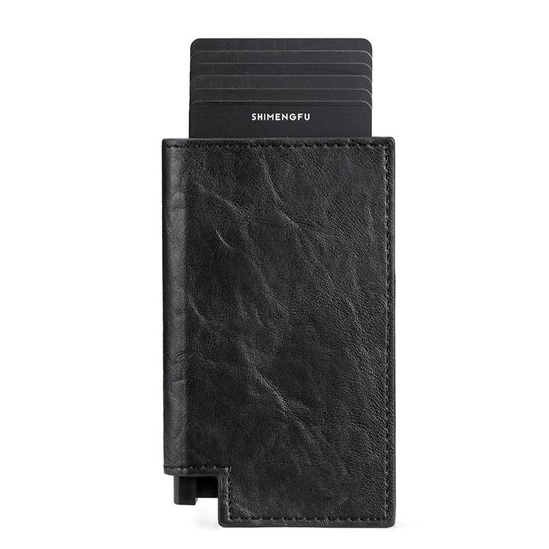Pop-up Rfid Bifold Wallet with Card Holder - Carbon Fiber Black