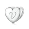 925 Sterling Silver Platinum Plated Love Letters Diy Beads In - V