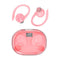 Wireless Earphones with Digital Display and Charging Case - Pink