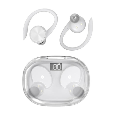 Wireless Earphones with Digital Display and Charging Case - Pink