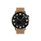 Smart Leather Watch With Colour Screen - Gold
