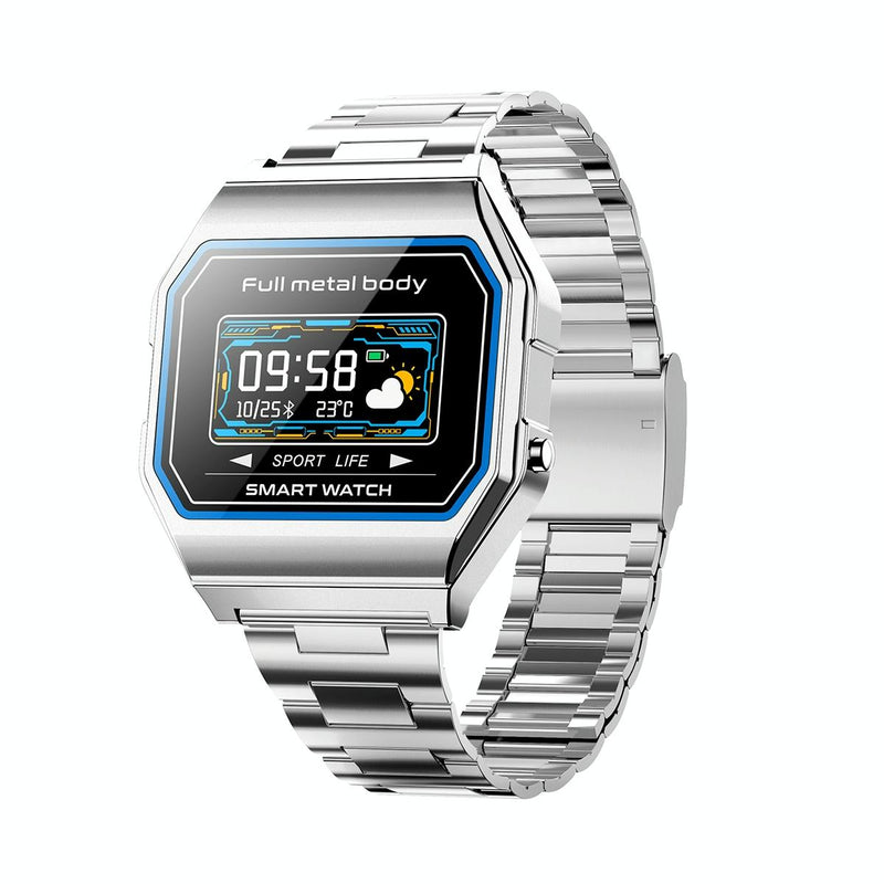 Waterproof Steel Smart Watch With Colour Screen - Silver