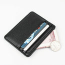 Lychee Pattern Mini Card Holder Multi Card Slots Ultra Thin Coin Purse - Pink