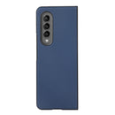 Fold 4 Cross Texture Pu Leather Case - Blue