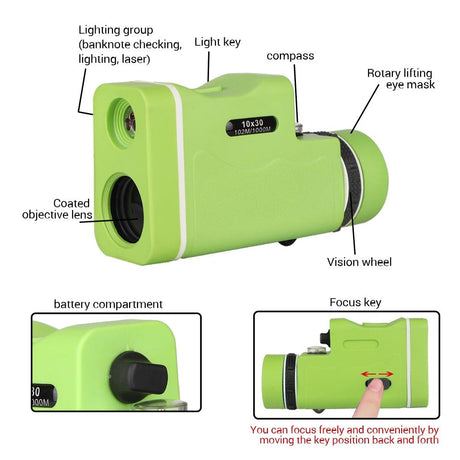10x High List Binoculars with Infrared Light - Colourful - Fruit Green
