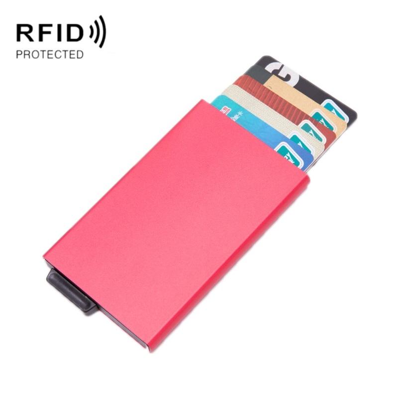 Automatic Eject Rfid Blocking Aluminum Card Wallet - Golden