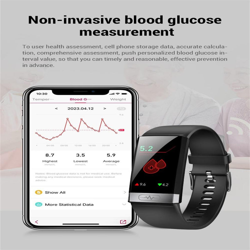Smart Watch With Heart / Bp / Oxygen / Glucose Monitoring Available - Purple