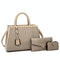 Patchwork Stone Pattern Handbag - Shoulder / Crossbody - Khaki