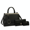 Patchwork Stone Pattern Handbag - Shoulder / Crossbody - Khaki