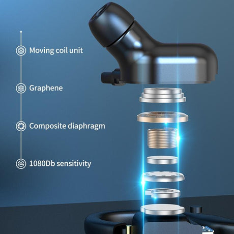 Wireless Bluetooth Earphones with Charging Case - F8 - Red Single Ear