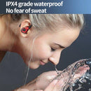 Wireless Bluetooth Earphones with Charging Case - F8 - Red Single Ear