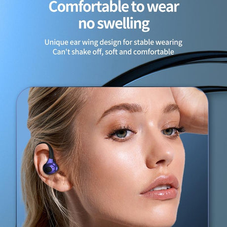 Wireless Bluetooth Earphones with Charging Case - F8 - Red Single Ear