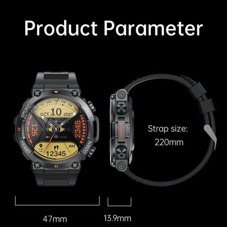 1.39 Inch Heart Rate / Blood Pressure / Blood Oxygen Monitoring Smart Calling Watch - Green