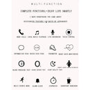 Smart Bracelet With Touch Screen Heart Monitoring Voice Control And Cycle Reminder - Black