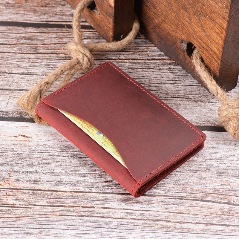 Minimalist Cowhide Card Holder Compact Wallet For Bank & Membership Cards - Ink Green