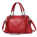 Soft Leather Geometric Handbag - Colourblock - Black