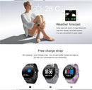 Real-Time Heart Rate Blood Pressure Monitor Multi-Sport Mode Breathing Light Smart Watch For Android Ios Phone Pink Silicone