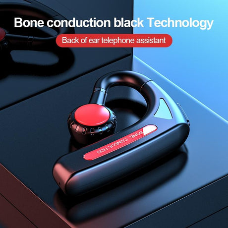 Wireless Bone Conduction Bluetooth Headset - Hanging Ear Design - Red