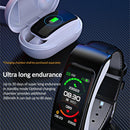 1.08 Inch Steel Band Earphone Detachable Life Waterproof Smart Watch Support Bluetooth Call - Silver