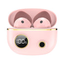 Waterproof 9d Stereo Bluetooth Earphones with Charging Case - Pink