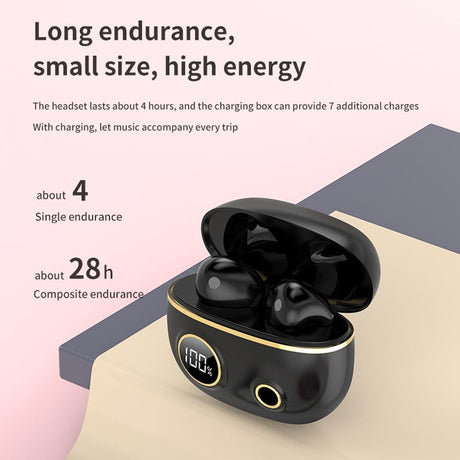 Waterproof 9d Stereo Bluetooth Earphones with Charging Case - Pink