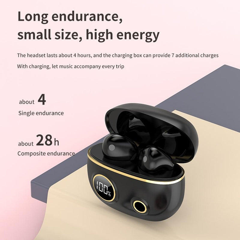 Waterproof 9d Stereo Bluetooth Earphones with Charging Case - Pink