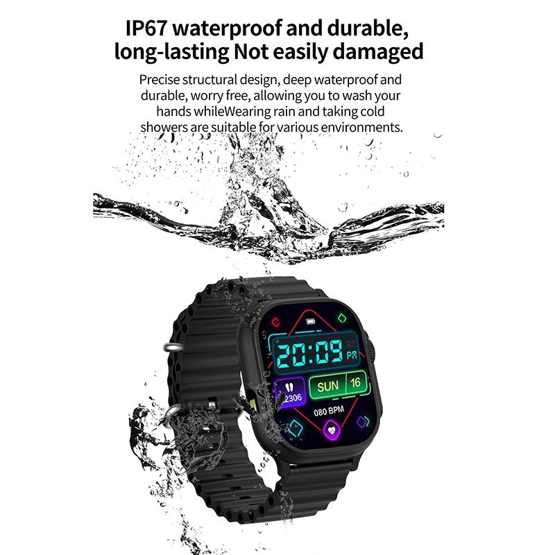 2.01 Inch Bluetooth Call Smart Watch Support Heart Rate / Blood Oxygen - Silver Grey