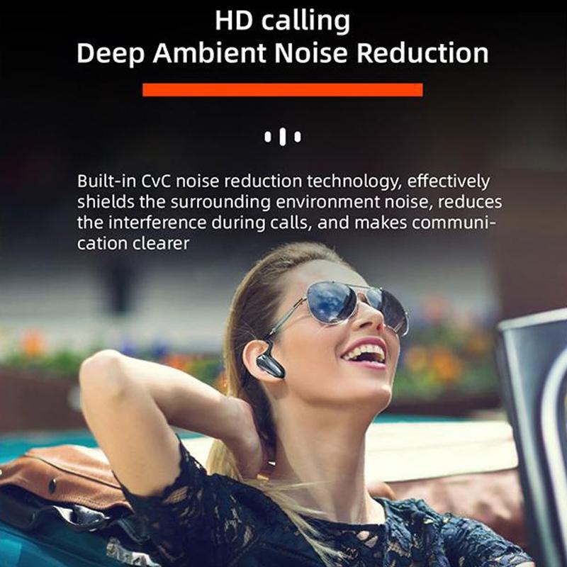 Digital Display Hanging Ear Bone Conduction Bluetooth Headset - Yx02 - Red