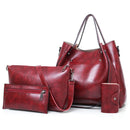 Retro Ladies Handbag - 4-In-1 Fashion Bucket Bag With Large Capacity - Black