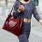 Retro Ladies Handbag - 4-In-1 Fashion Bucket Bag With Large Capacity - Black