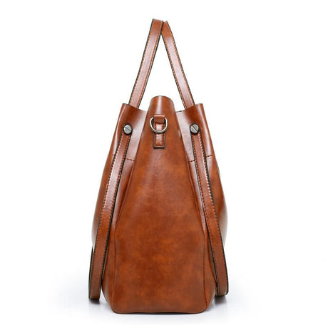 Retro Ladies Handbag - 4-In-1 Fashion Bucket Bag With Large Capacity - Black