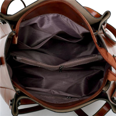 Retro Ladies Handbag - 4-In-1 Fashion Bucket Bag With Large Capacity - Black
