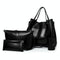 Retro Ladies Handbag - 4-In-1 Fashion Bucket Bag With Large Capacity - Black
