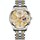 Waterproof Luminous Quartz Watch with Multifunctional Design - Black Steel Black Surface