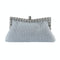 Rhinestone Evening Clutch For Ladies - Beaded Banquet Bag - Silver