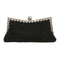 Rhinestone Evening Clutch For Ladies - Beaded Banquet Bag - Silver