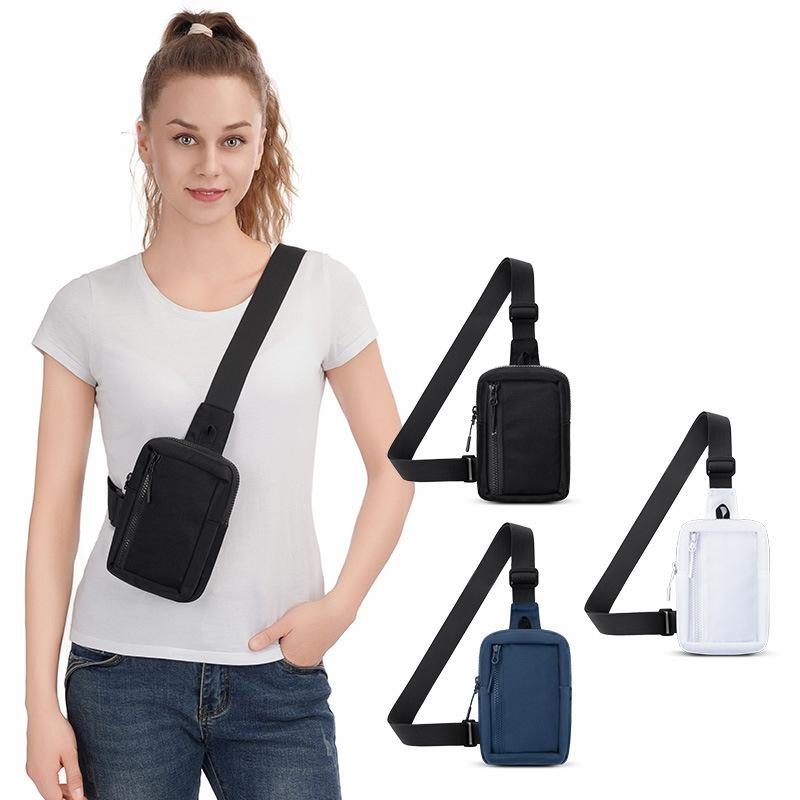 Crossbody Chest Pack For Outdoor Sports Unisex Cell Phone Bag - White