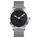 Stylish Skeleton Dial Waterproof Men Watch with Mesh Strap - Black