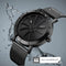 Stylish Skeleton Dial Waterproof Men Watch with Mesh Strap - Black