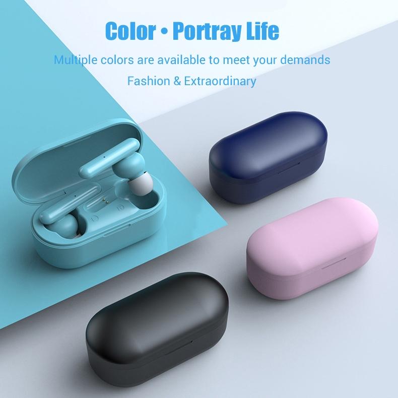 Mini Touch Control Tws Wireless Earphones with Mic & Charger Box - Green