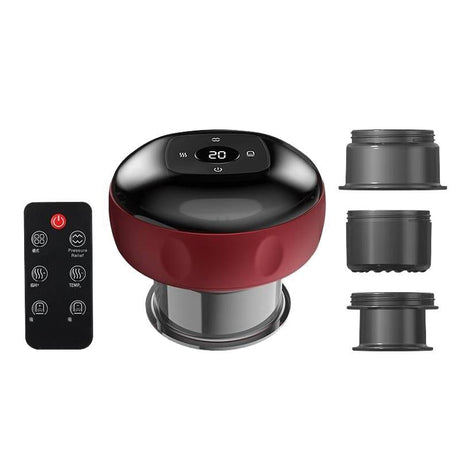 12-Speed Cupping Massager Set With 3 Cups - Black