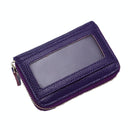 Multi Position Zipper Organ Card Holder Versatile Business Accessory - Purple