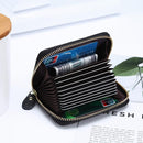 Multi Position Zipper Organ Card Holder Versatile Business Accessory - Purple