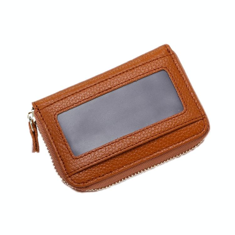Multi Position Zipper Organ Card Holder Versatile Business Accessory - Purple