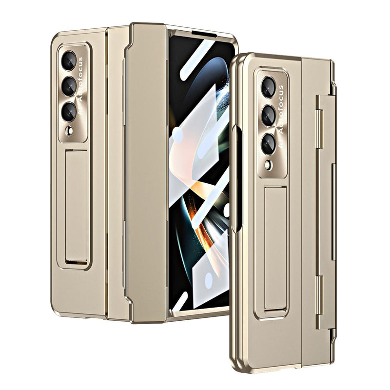 For Samsung Galaxy Z Fold4 5G Folding Case With Integrated Hinge - Champagne Gold