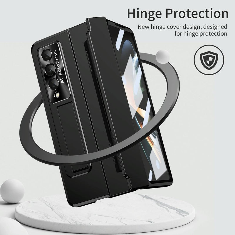 For Samsung Galaxy Z Fold4 5G Folding Case With Integrated Hinge - Champagne Gold
