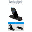 3 In 1 Foldable Wireless Charger For Smart Devices - White