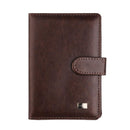 Passport & Card Holder With Buckle Clip Pu Protection - Brown